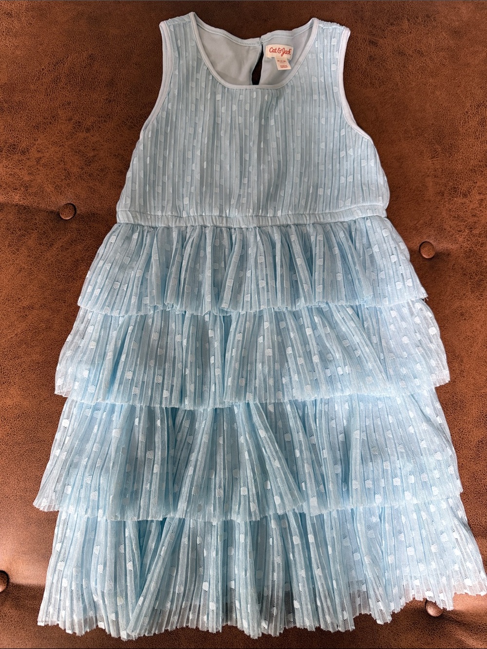 Cat & Jack Pale Blue Tiered Dot Tulle Dress for Girls
